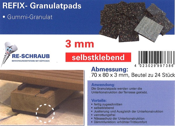 Refix Granulatpads 3 mm (Beutel a 24 Stück)