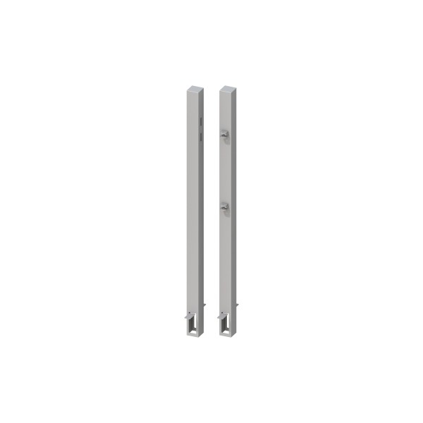Raja WPC ALU XL Pfosten Einzeltor (2er-Set) silber Metall 8x8x150 Nr. 0641