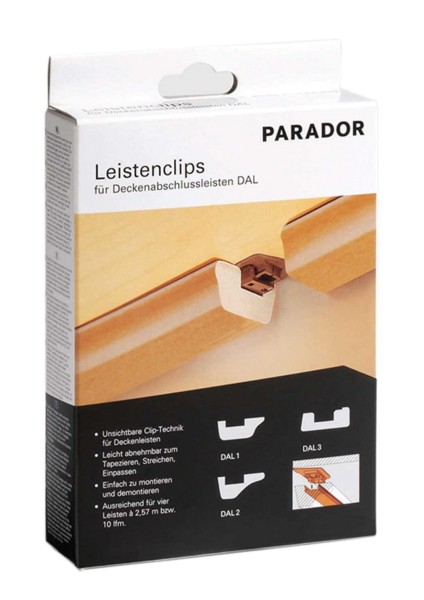 Parador-Leistenclips braun für DAL á 24 Stück (10lfm) incl. Schrauben