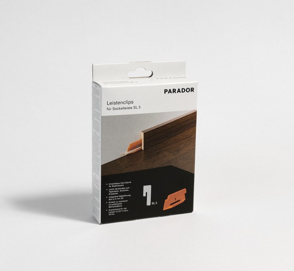Parador-Leistenclip orange für SL3, SL 6, SL 11 à 24 Stück (10lfm)