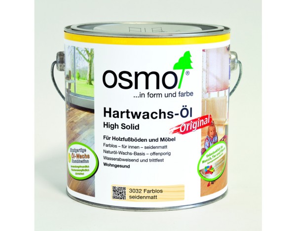 OSMO Hartwachsöl Farblos, seidenmatt 3032,  2,50 l