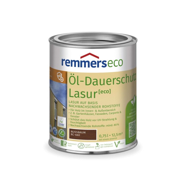 Remmers Öl-Dauerschutzlasur Eco Nussbaum 0,75 ltr
