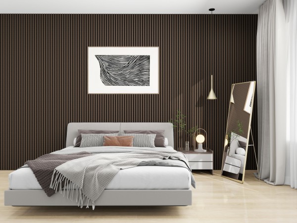 STURHAN Selection Akustikpaneele dunkelbraun/walnut, dreiseitig echtholzfurniert Länge 3,- m